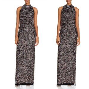 Adrianna Papell Beaded Halter Gown 0365